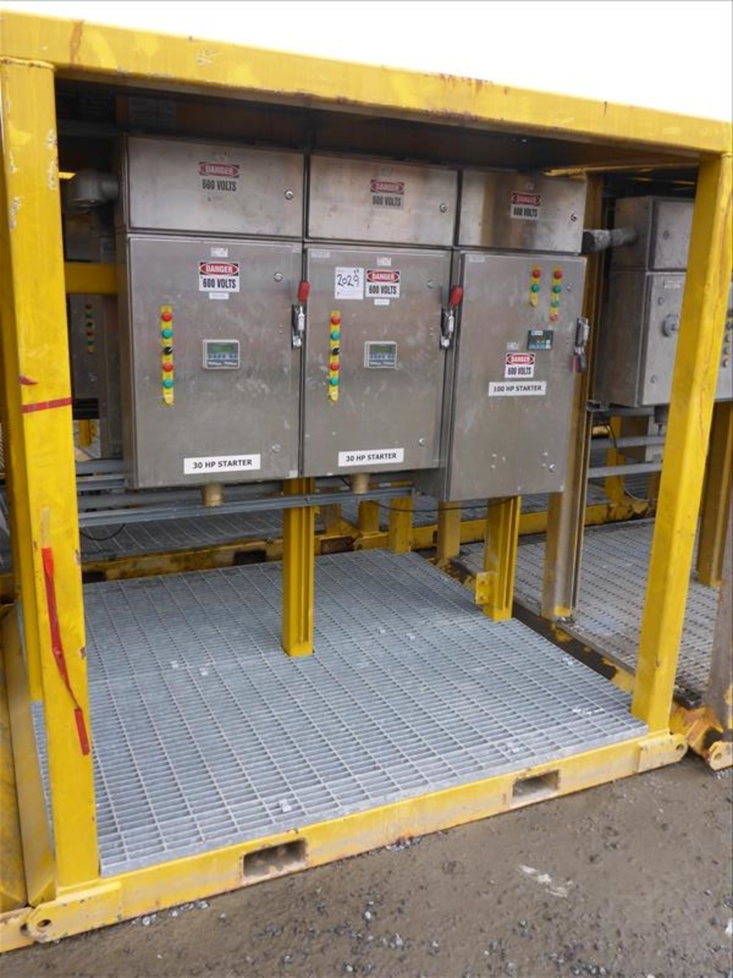 [2029] (3) misc. soft starters in skid mounted cages