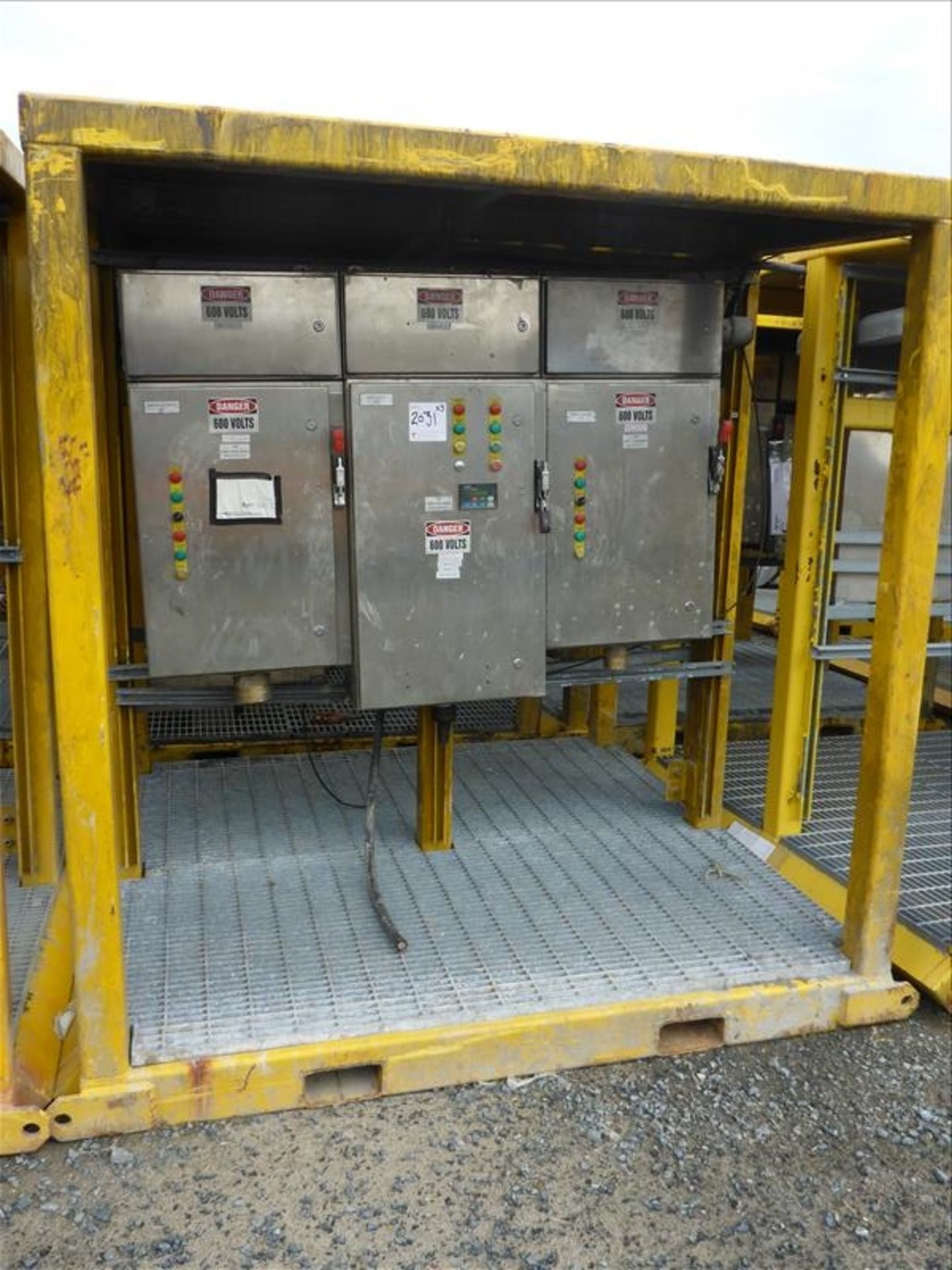 [2031] (3) misc. soft starters in skid mounted cages