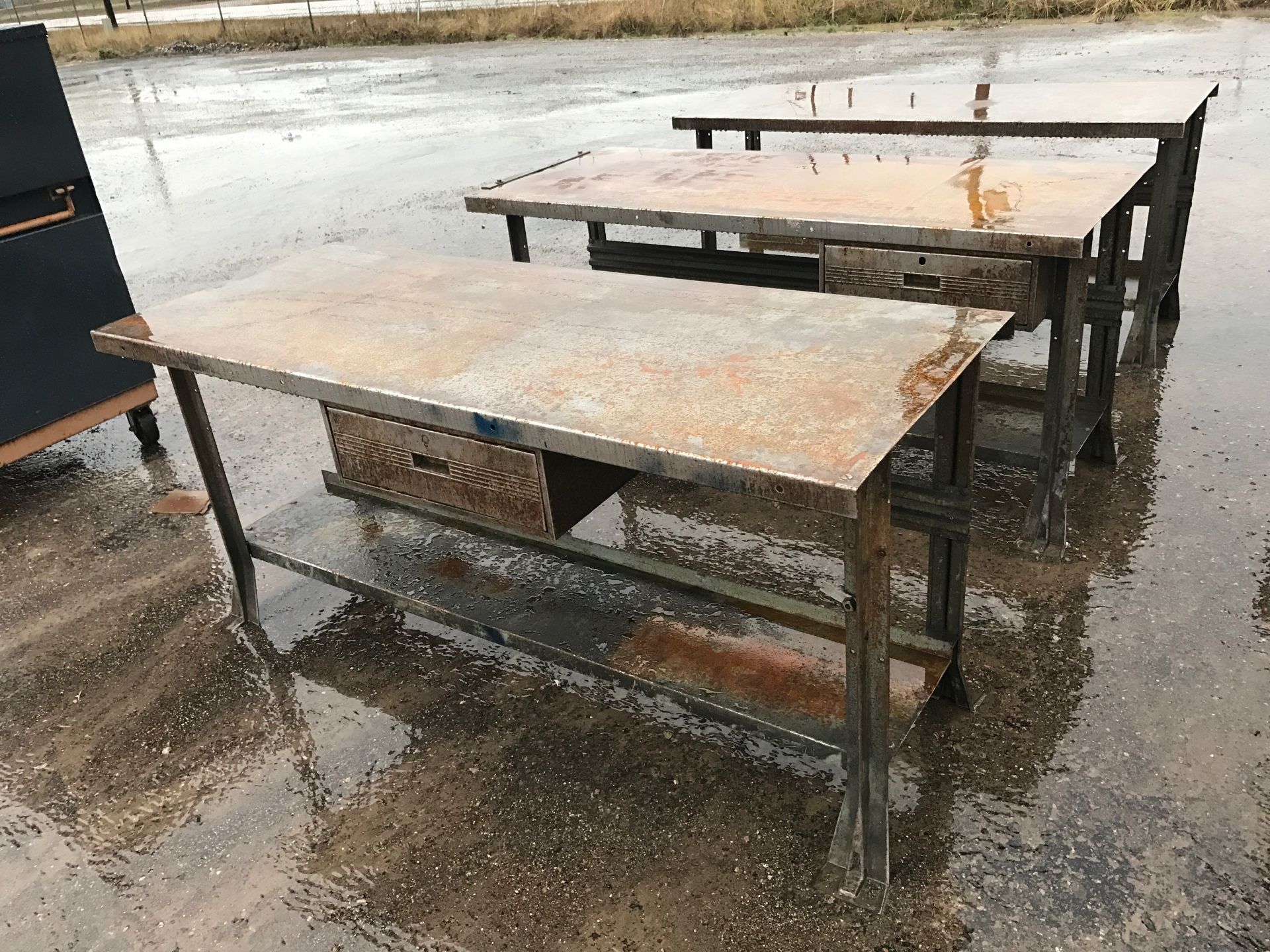 STEEL WORK BENCH QTY (3) 72" X 29"