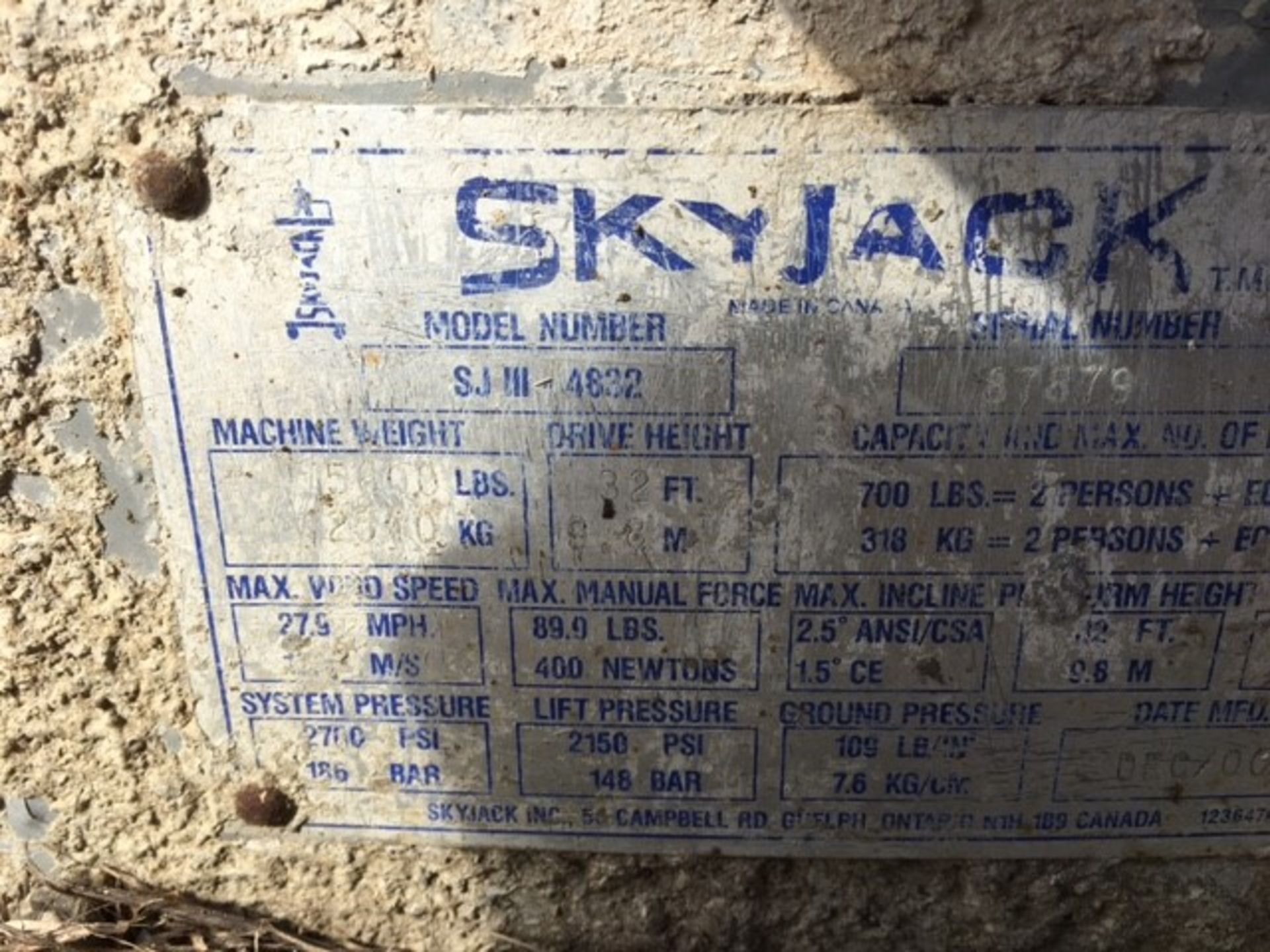 SKYJACK SJ III-4832 SCISSOR LIFT - Image 3 of 7