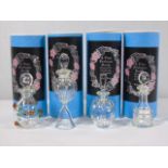 4 Boxed Eric White studio glass scent bottles