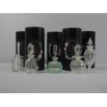 5 Boxed Eric White studio glass scent bottles