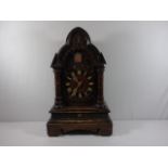 Antique carved wooden bracket cuckoo clock complete with key approx. 22" tall