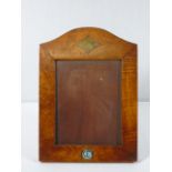 Walnut photo frame with enamelled badge