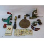 Qty of various pipes, shotgun shell loaders and powder flask