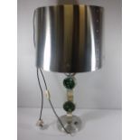 1960's retro stainless steel lamp with glass inserts by Wolfrace