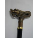 Brass dragon head walkingstick