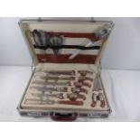 Cased kitchen knife set with steak knife and forks by Solingen