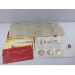 Collection of First Day Covers together with approx. 10 Silver proof stamp and coin sets