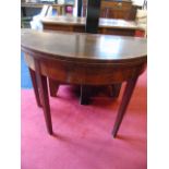 Antique mahogany fold over table half moon tea table