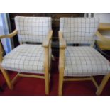 Pair of fabric arm chairs