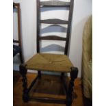 Antique barley twist chair plus came seat stool