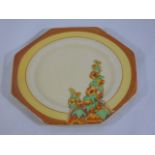 Clarice Cliff sunshine plate approx. 5.5" dia