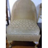 Lloyd loom bedroom chair and stool