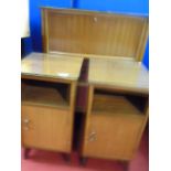 Retro bureau and a pair of matching bedsides