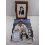 Signed Cilla Black photo and a signed Tony Jacklin photo