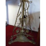 Victorian antique brass converted standard lamp