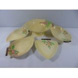 5 Pieces of assorted Carlton ware leaf dishes