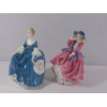2 Royal Doulton figures Hilary HN2335 and Top O' the Hill HN 1849