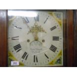 Antique oak cased Grandfather clock with 8 day movement and painted dial by Sam Smith of Walton