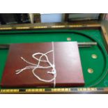 Antique mahogany folding bar billiards game