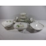 Assorted German yellow floral dinner ware