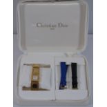 Boxed Christian Dior watch with changeable straps