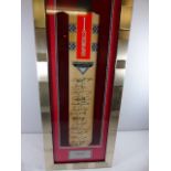 Cased Commonwealth signed cricket bat