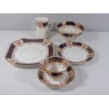 Blue and floral tea ware approx. 39 pieces - Court China