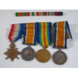 Group of 3 WWI medals awarded to Pte. G Dobney Leicester Regiment together with a single medal