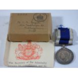 Long service medal: 'J.112104, F.G Sawyers P.O.H.M.S Pembroke'