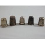 5 HM Silver thimbles