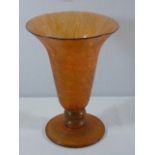 Large amber glass vase