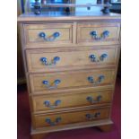 Yew wood chest of 6 drawers