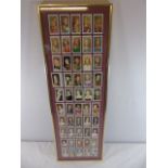 Framed John Players and Sons King and Queens cigarette cards