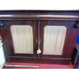 Antique mahogany chiffonier with linen lined doors