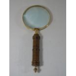 Wooden handled magnifying glass