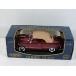 Boxed Die Cast 'Hobby Class' maroon convertable Ford 49 car