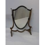 Antique mahogany dressing table mirror in the shape of a shield