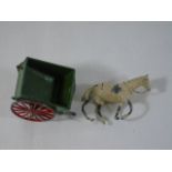 Antique lead boxed horse and cart by Brittain's