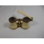 Pr of antique ivory mounted opera glasses