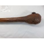 Vintage shillelagh with antique metal nail inset approx.24" long