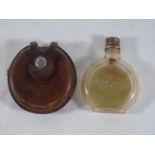 Vintage leather cased hip flask