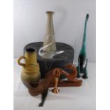 Qty of various items to include West German jug and blue mountain figures