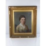 Antique gilt framed oil of a lady