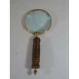 Wooden handled magnifying glass