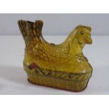 Vintage tin plate egg laying hen (no eggs)