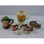 2 Royal Doulton character jugs, Beswick animals and USSR