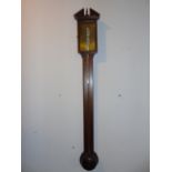 Antique mahogany stick barometer by A Hawkins of Billericay