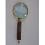 Wooden handled magnifying glass